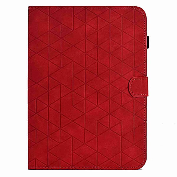 Samsung Galaxy Tab A9 / A11 Rhombus TPU Smart Läderfodral Röd