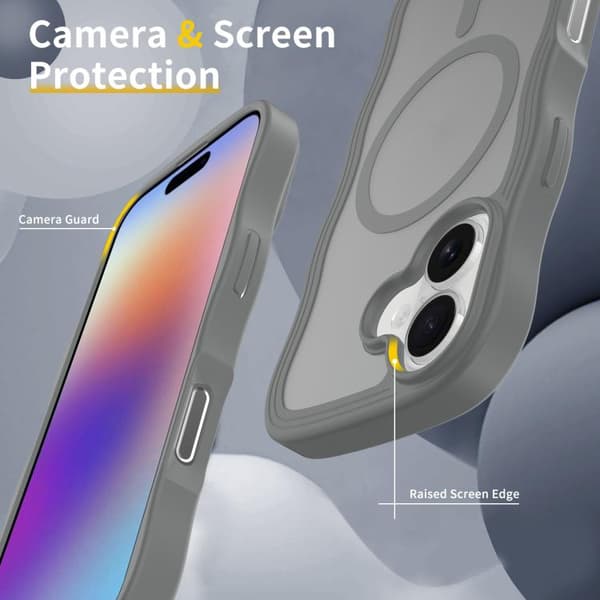 iPhone 17 Skal med Vågtextur och MagSafe Grå