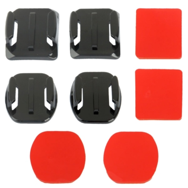 2 böjda ytor + 2 platta ytor adaptrar + 4 självhäftande fästen för GoPro HERO4 / 3+ / 3 / 2 / 1