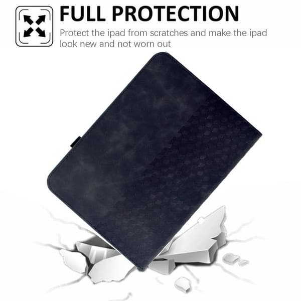 iPad mini 2024 / mini 6 Skal - Rotatable Rhombus Prägad Smart Läderfodral Svart