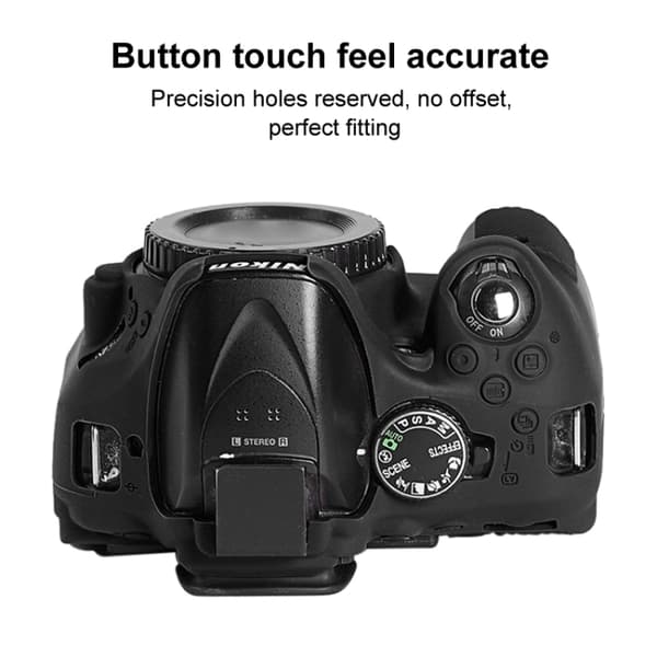 Mjukt silikonfodral för Nikon D5200 Svart