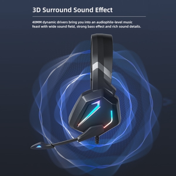 Soyto SY-G20 RGB Dual Streamer Gaming Computer Headset, Style: Lighting Version Svart Orange
