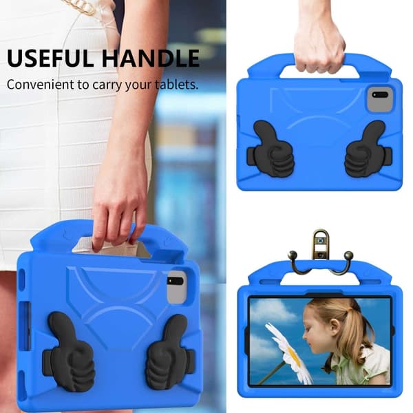 Samsung Galaxy Tab S7/S8 EVA Stöttåligt Barnfodral med Tumstöd Blå