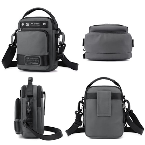 WEPOWER Herr Axelväska Vattentät Utomhus Multifunktionell Midjeväska Casual Mångsidig Crossbody Väska Grå