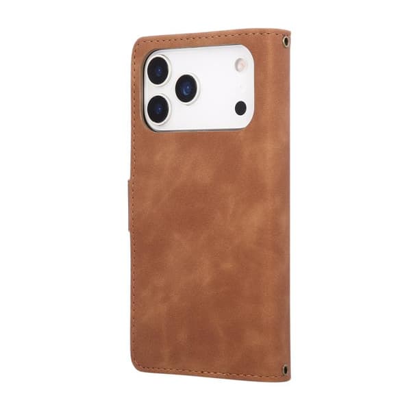 iPhone 18 Pro Max / iPhone 17 Pro Max Skal - läder med multifunktionell kortficka Brun