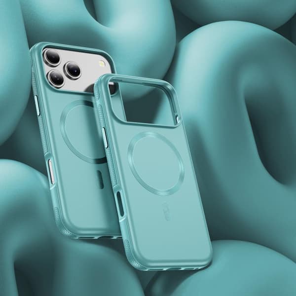 iPhone 18 Pro / iPhone 17 Pro Skal med Imitation Original CD Textur Magsafe PC Hybrid TPU Ljusblå