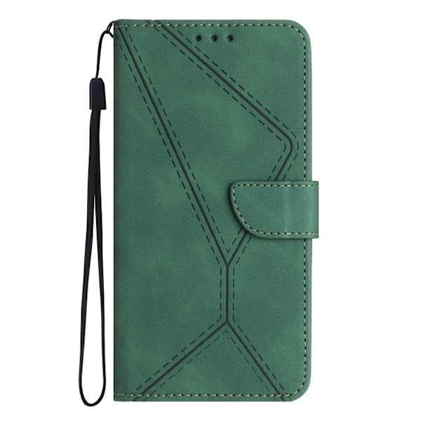 Samsung Galaxy Note20 Ultra Skal i Stitchat Prägling Läder Grön