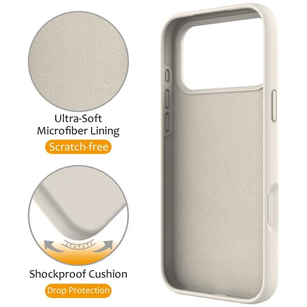 iPhone 18 Pro Max / iPhone 17 Pro Max Skal - Flytande Silikon med MagSafe Magnetisk Ringhållare Antikvit