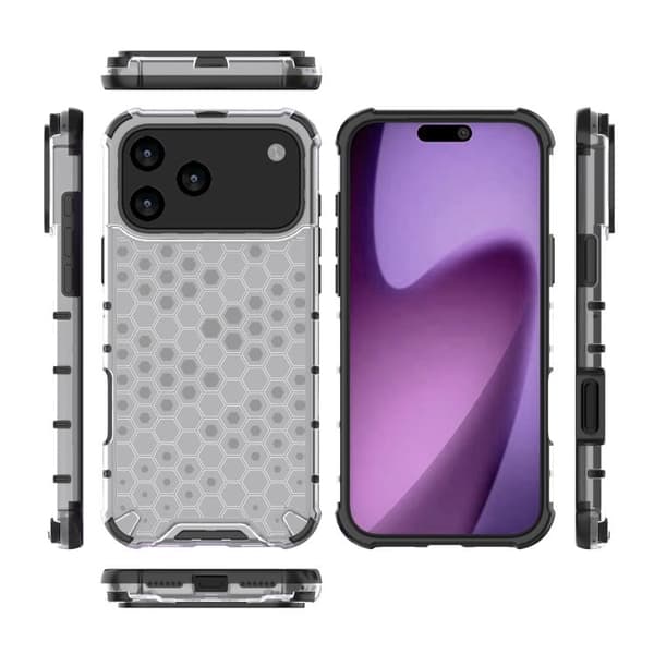 iPhone 18 Pro Max / iPhone 17 Pro Max Skal med Honungskombination och Stötskydd Vit