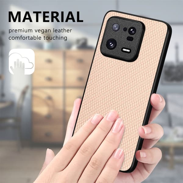 Redmi K80 / Poco F7 Pro - Kolfiber Textur Läder Baksida fodral Blå