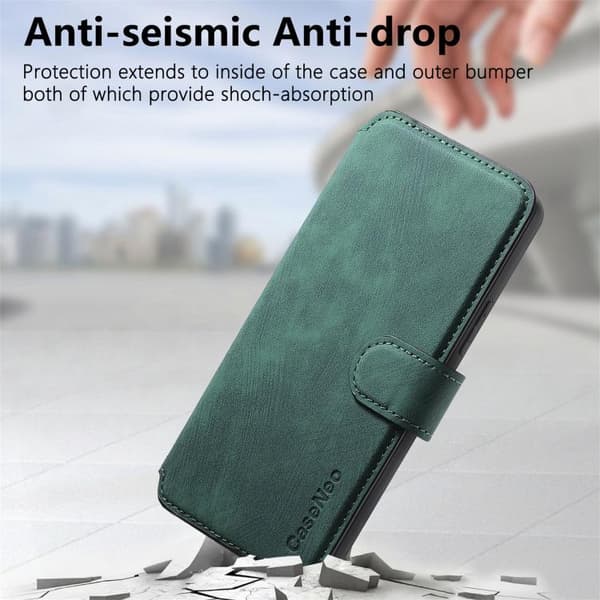 Samsung Galaxy S26 5G Skal - Neo MagSafe RFID Antitheft Retro Läder Fodral Grön