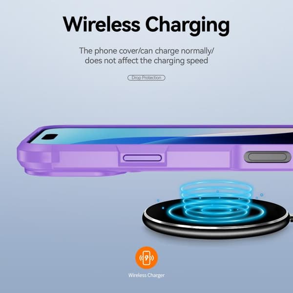 iPhone 18 Pro / iPhone 17 Pro Skal med TPU + PC Linsskydd Purpur
