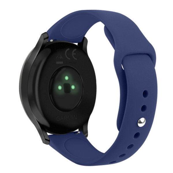 För Garmin Vivoactive 3 / Vivomove HR Solid Color Reverse Buckle Watch Navy Blue L