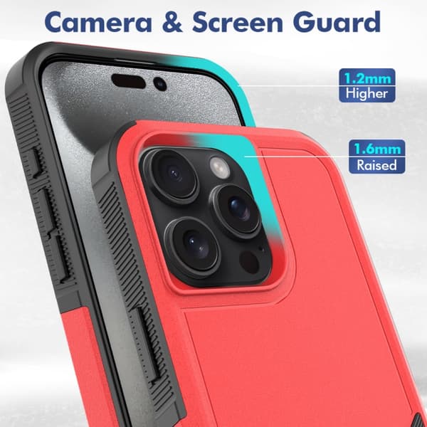 iPhone 16 Pro 2 1 PC + TPU Skal Röd
