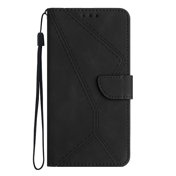 Samsung Galaxy Note20 Ultra Skal i Stitchat Prägling Läder Svart