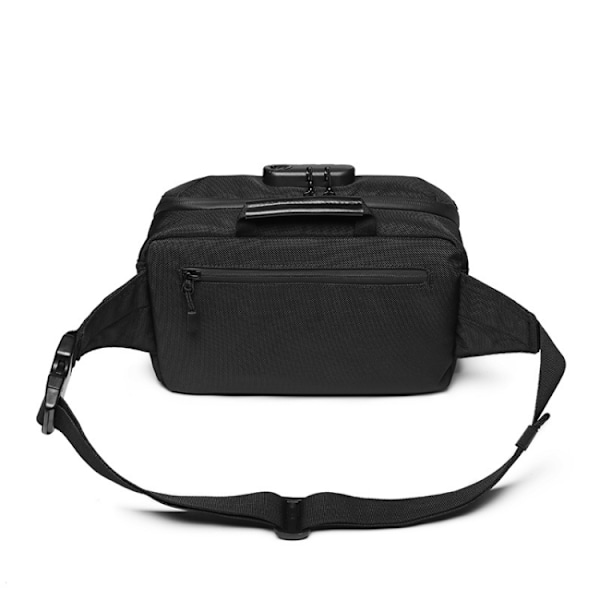 Ozuko 9257 Herr Utomhus Sport Midjeväska Anti-Stöld Axelväska Svart