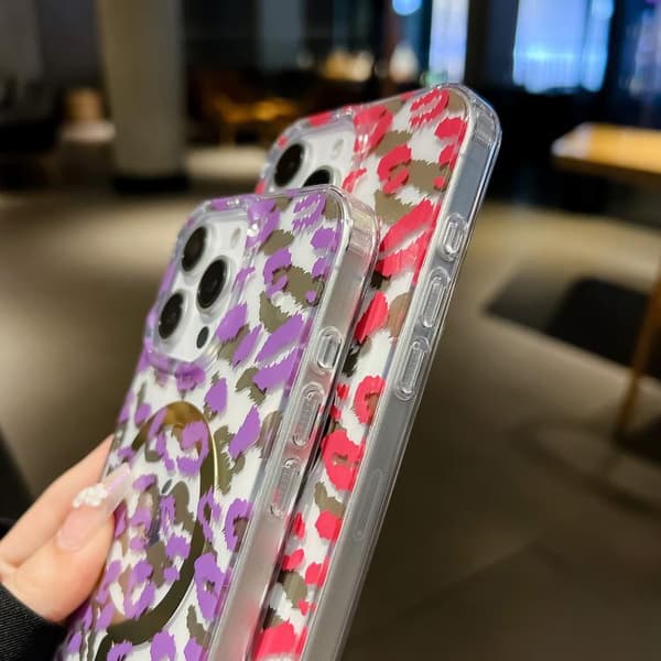 iPhone 16 Pro Leopard MagSafe Dubbelsidig Laminering IMD Skal Gult kaffe