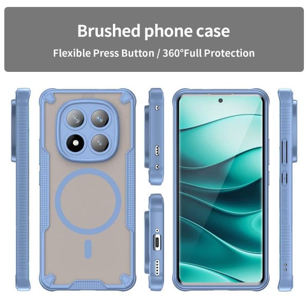 Redmi Note 14 Pro+ 5G - Armor Glaze MagSafe Magnetiskt Mobilskal Blå