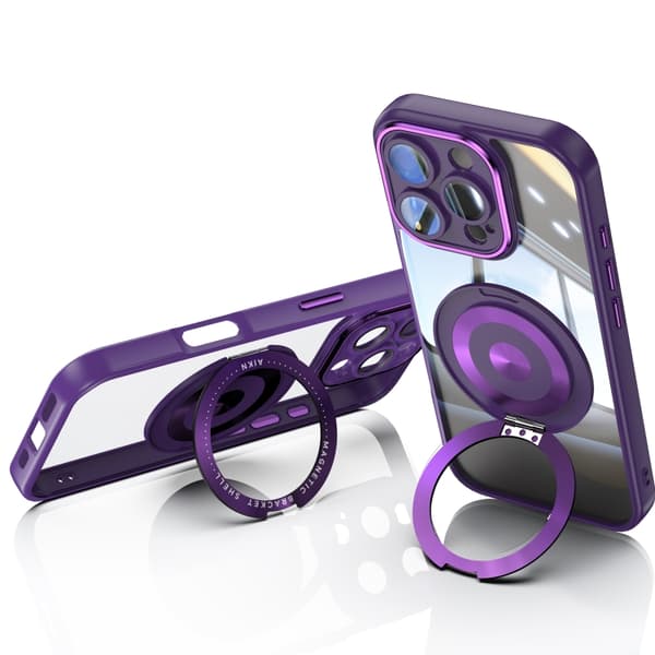 iPhone 16 Pro Max 360 Holder Magsafe Akryl Hybrid TPU Skal Purpur