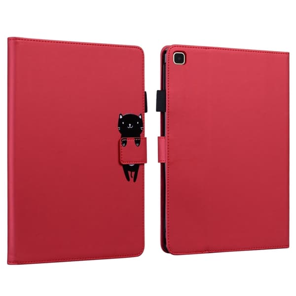Samsung Galaxy Tab A7 10.4 T500 Cartoon Läderfodral Röd