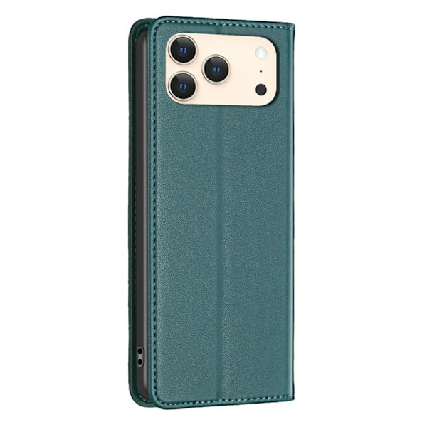 iPhone 17 Pro Max Skal Läderfodral - Magnetiskt Grön