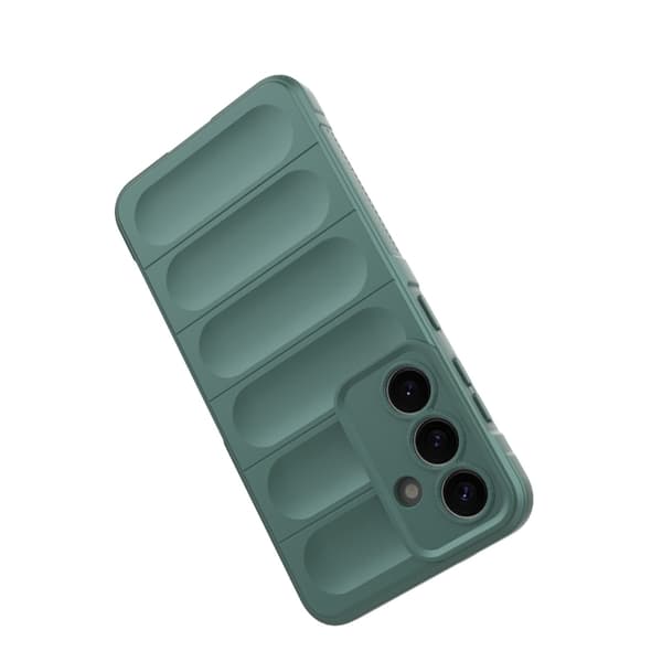 Samsung Galaxy S25 5G Skal Magic Shield TPU + Flanell Mörkgrön
