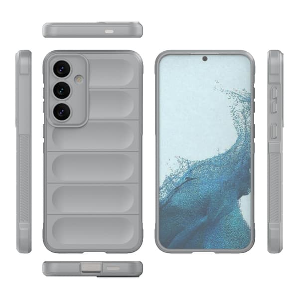 Samsung Galaxy S24+ 5G Skal Magic Shield TPU + Flanell Grå