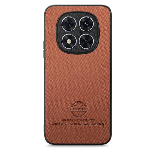 Redmi Note 14 Pro+ 5G - Twill Tyg Läder Skal Brun