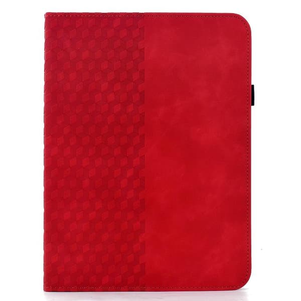 iPad mini 2024 / mini 6 Skal - Rotatable Rhombus Prägad Smart Läderfodral Röd