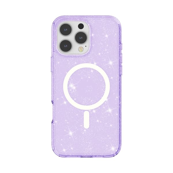 iPhone 16 Pro Max Terminator Stil Glitter Pulver MagSafe Magnetisk Skal Purpur