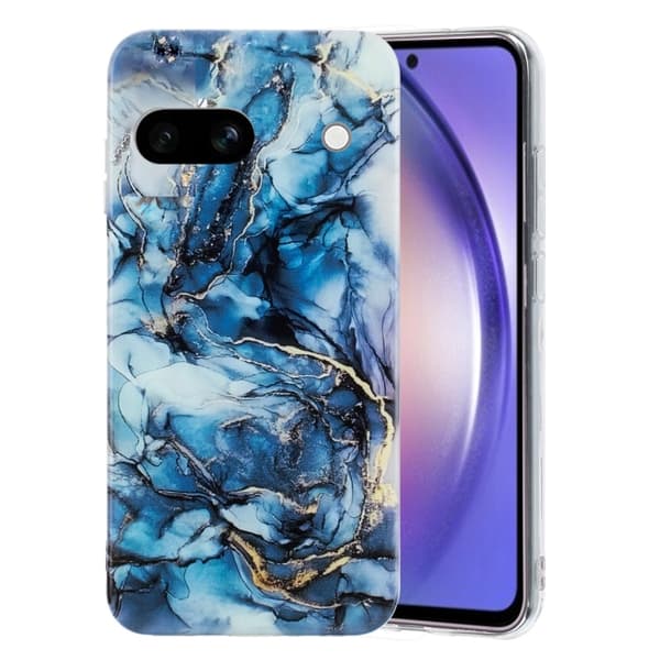 för Pixel 8A Skal med IMD Marmor Mönster i TPU - Elegant och Skyddande Mobilskydd Grå