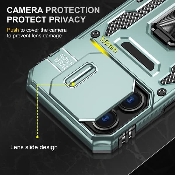 iPhone 16 Pro Max Skal med Armor PC + TPU Kameraskydd Alpingrön