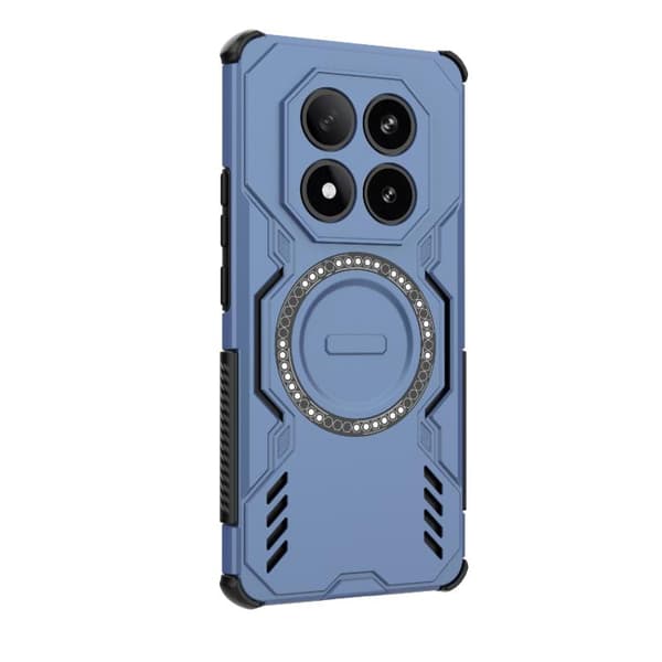 Redmi Note 14 Pro 5G - Butterfly Armor MagSafe Magnetisk Ring Stötsäker Mobilskal Blå