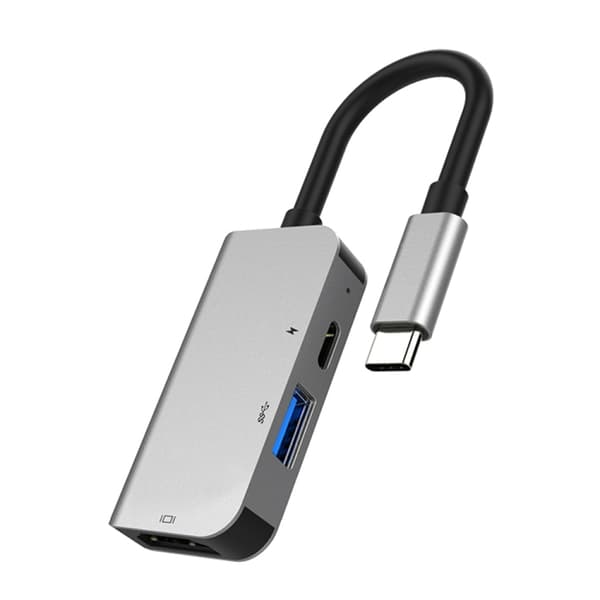 3-i-1 Multifunktionell USB-C / Typ-C till PD USB-C / Typ-C + Micro USB + HDTV Hub Dockningsstation