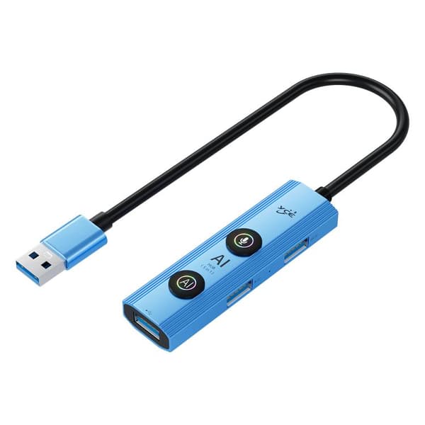 YCE V295A 5-i-1 USB3.0 Hub Adapter AI Docking Station (Blå) - Mångsidig och Effektiv Anslutning