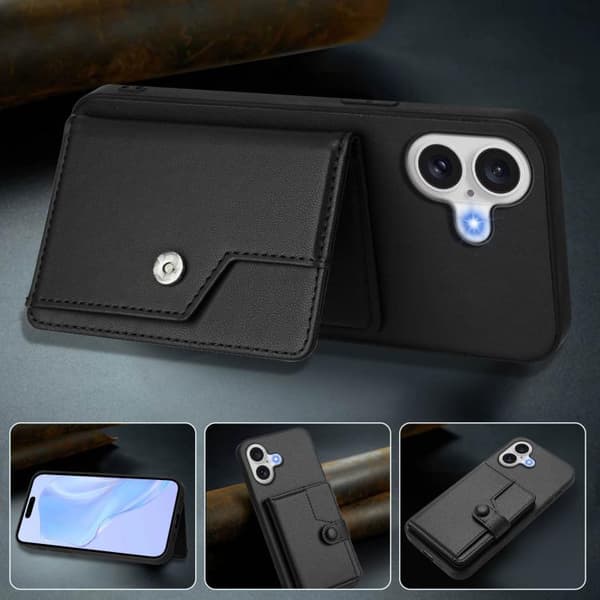 iPhone 17 Skal med RFID-säkerhet och kortfack Svart