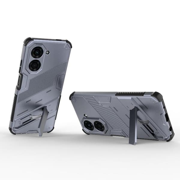 Redmi A5 4G / Poco C71 Punk Armor 2-i-1 PC + TPU Mobilskal med Ställ Grå