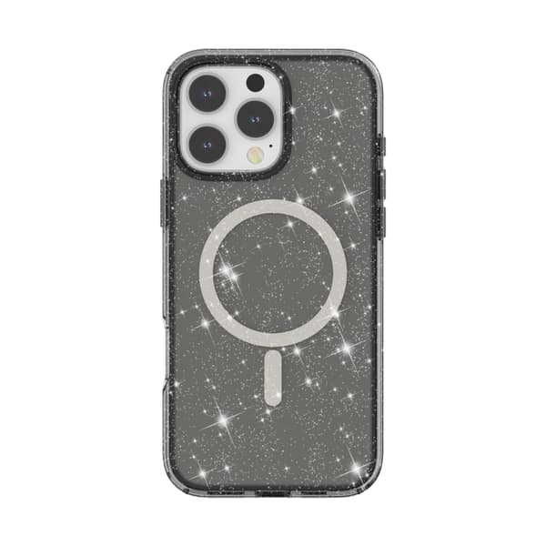 iPhone 16 Pro Terminator Stil Glitter Pulver MagSafe Magnetisk Skal Svart
