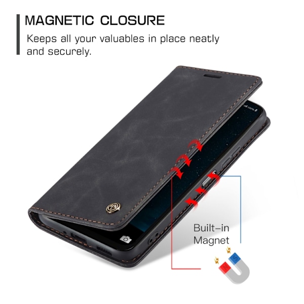Samsung Galaxy A16 5G Skal CaseMe 013 Multifunktionell Horisontell Flip Läder Svart