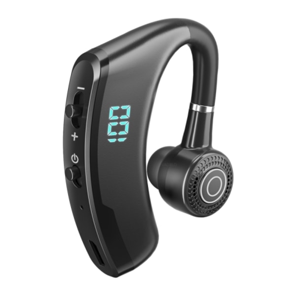 V9S Bluetooth-headset med brusreducerande hörlurar med LED-display Svart Enkelöra