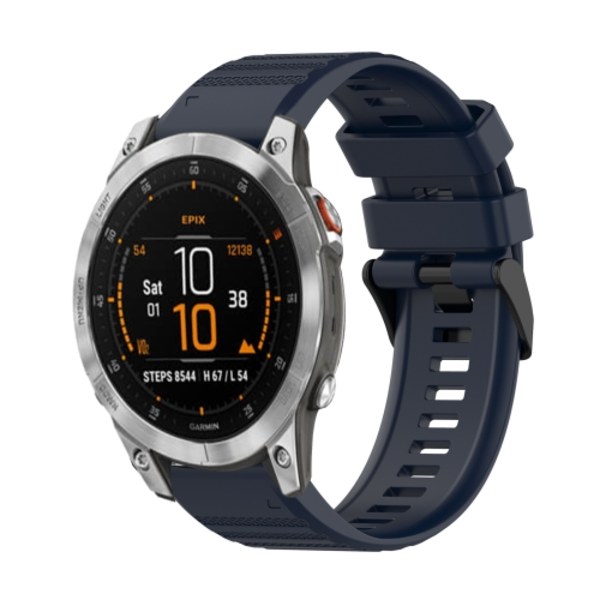 För Garmin Epix Gen 2 22mm horisontell textur watch med borttagningsverktyg Navy Blue