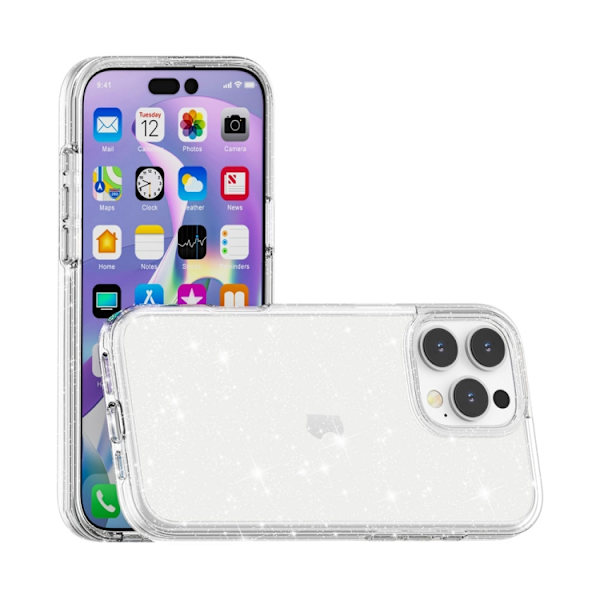 iPhone 16 Pro Shockproof Terminator Glittrande Pulver Skal Vit
