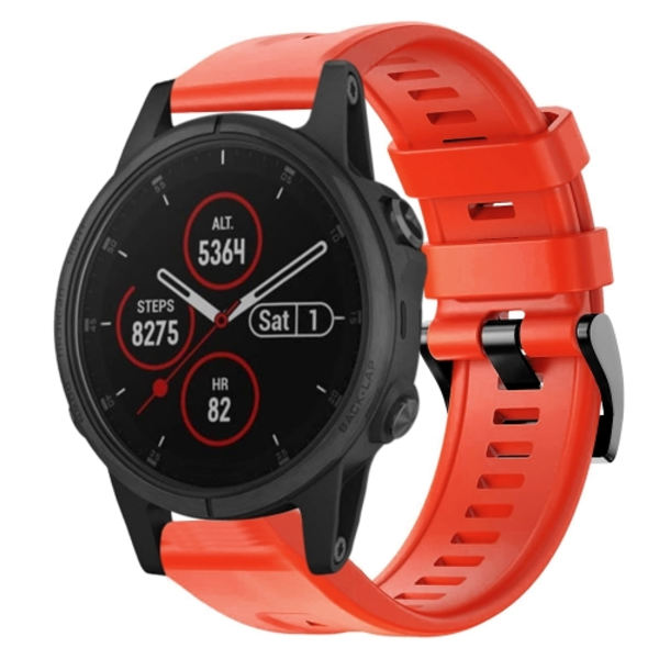 För Garmin Fenix ​​5S Plus metallspänne i enfärgad watch Red
