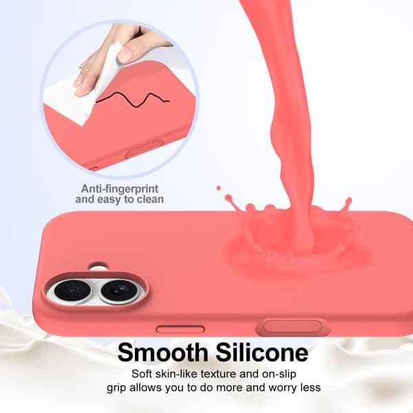 iPhone 17 Shockproof Silikon Skal med MagSafe Rosa Orange
