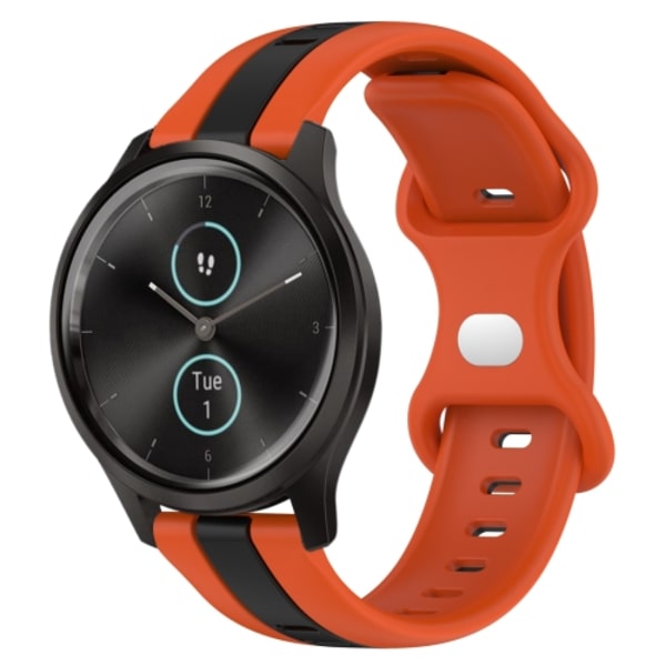 För Garmin Garminmove Style 20 mm Butterfly Spänne Tvåfärgad watch Orange-Black
