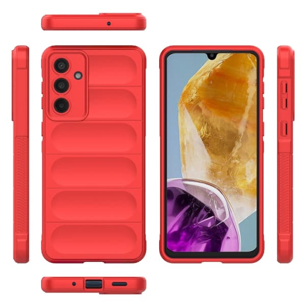 Samsung Galaxy M55 5G Skal Magic Shield TPU + Flanell Röd