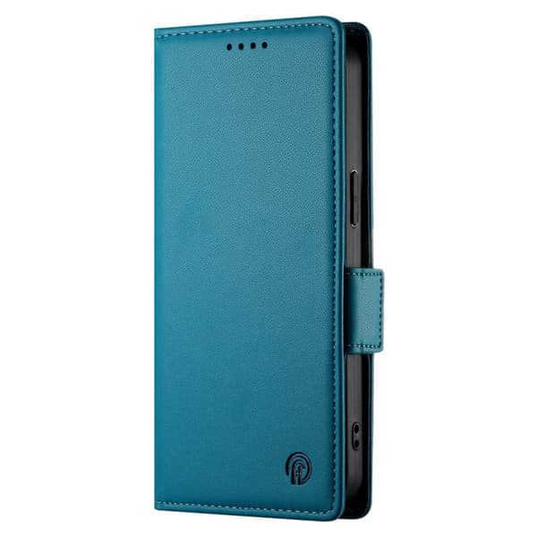 iPhone 18 Pro Max / iPhone 17 Pro Max Skal läderfodral med sidobuckle - magnetisk frostad läder Blå
