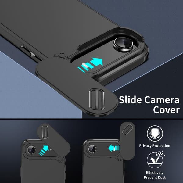 iPhone 17 Air Skal med Sliding Camshield TPU + PC Svart