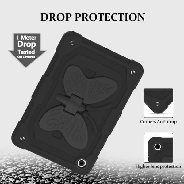 Samsung Galaxy Tab A9+ / A11+ Robust Butterfly Kickstand Fodral Svart