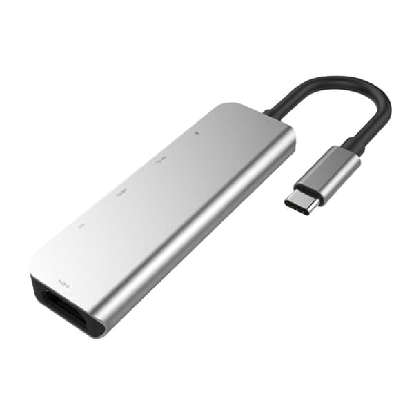 5-i-1 USB-C Hub Adapter med HDMI, 2 USB-portar och 2 PD-laddningsportar